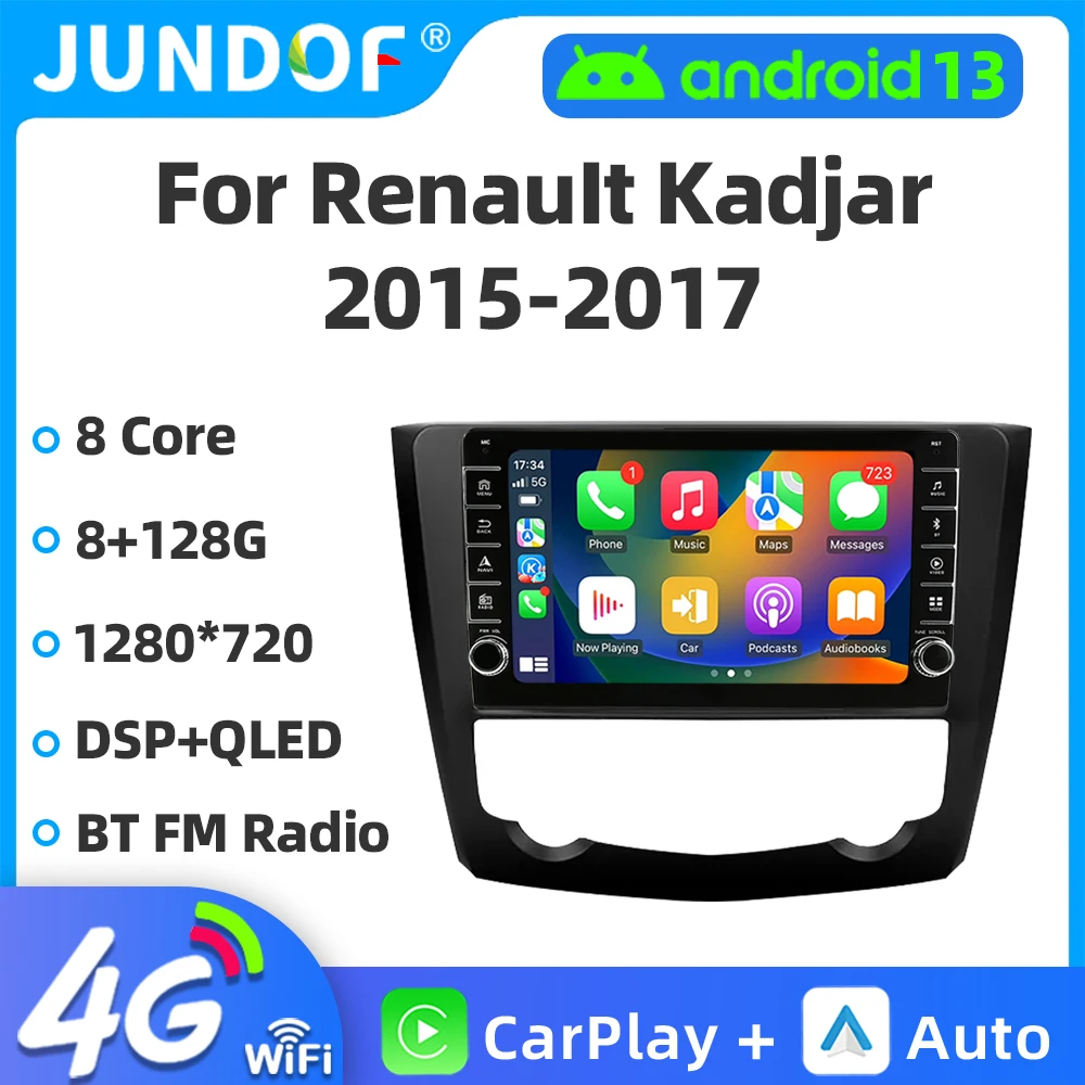 

For Renault Kadjar 2015-2017 Android 13 Car Stereo Unit Multimedia Radio GPS Wireless Carplay Android Auto 2 Din Touch Screen