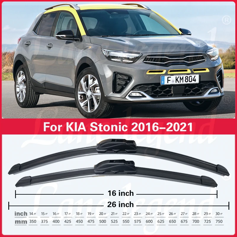 Wiper Front Rear Wiper Blades Set For Kia Stonic 2016 2017 2018 2019 2020 2021 Windshield Windscreen Window Car Rain Brushes