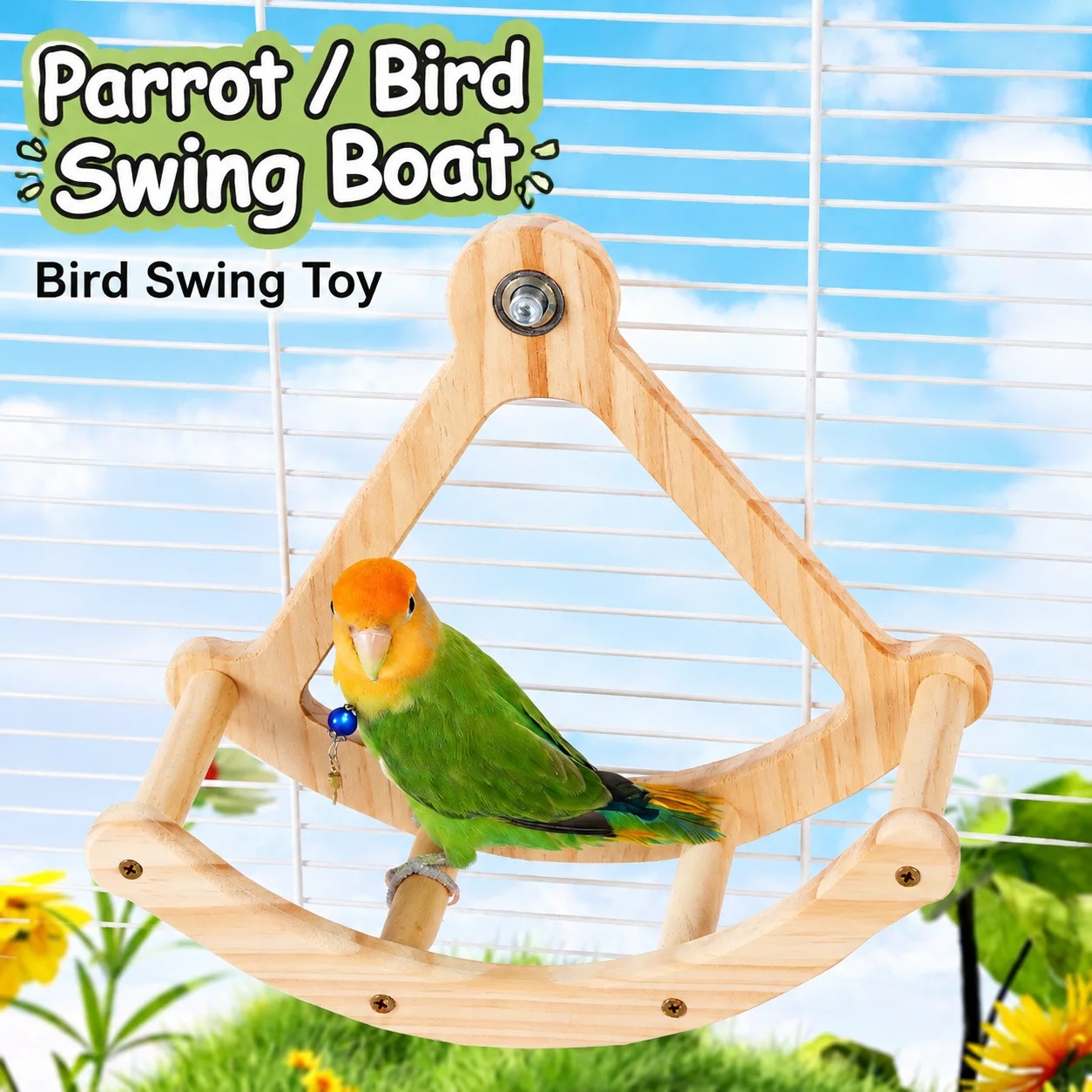 Parrot Entertainment Toy Pirate Ship Perch Stand Cage Accessory For Budgie Peony And Cockatiel Bird Boredom Relief Toy