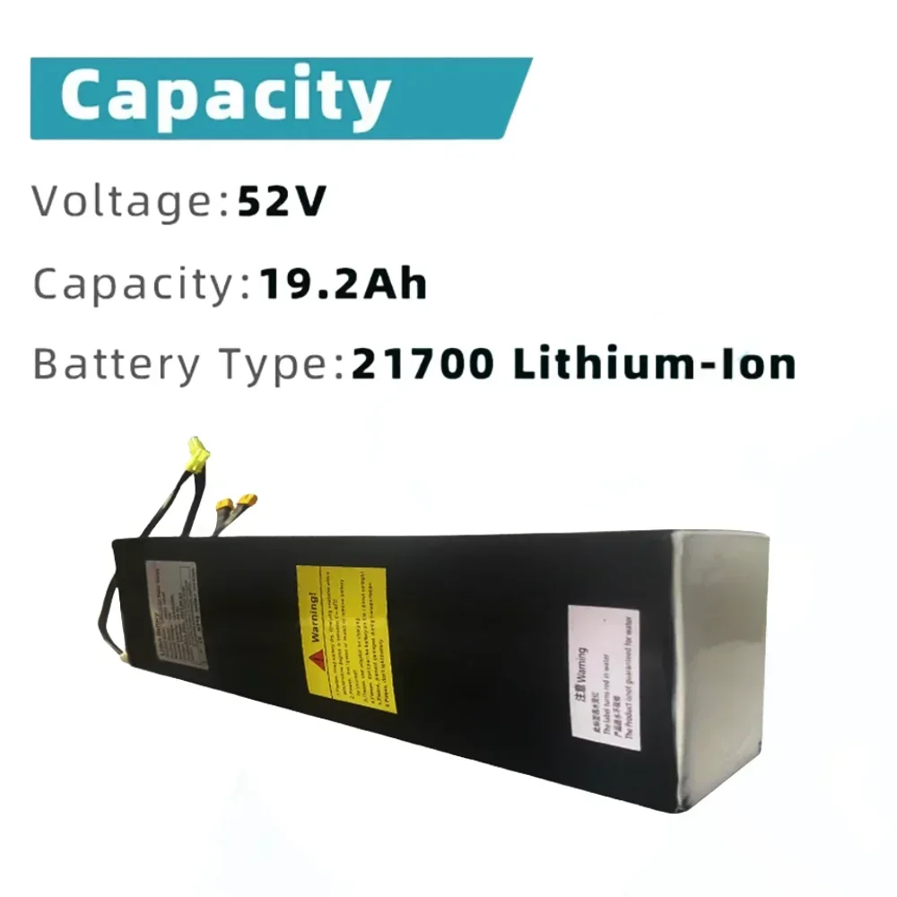 21700 52V 19.2Ah 14S4P Li-ion batería de doble puerto carga rápida adecuada para scooters eléctricos de doble accionamiento