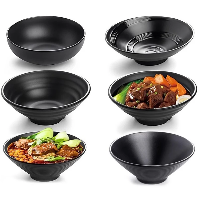 1 Pc Melamine Ramen Bowl Fruit Salad Fast Food Tableware Japanese Style Frosted Noodles Bowl