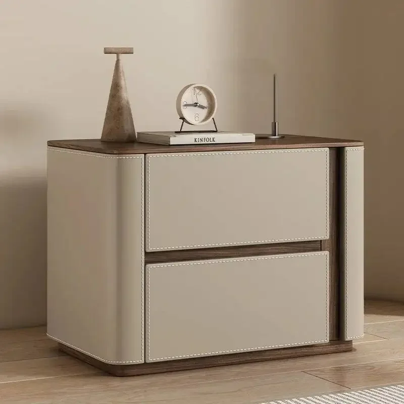 

m Italian Elegant Bedside Table Minimalist Style Premium Simple Nightstands Space Saving Mesita De Noche Bedroom Furniture m