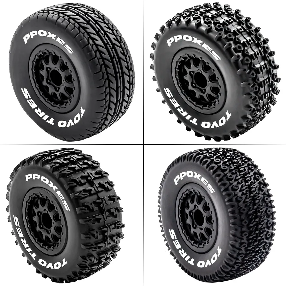 

112mm 1/10 Short Course Truck Tires Tyre Wheel With 12mm Hex For Slash Arrma Senton HuanQi 727 Vkar HSP Rc Car