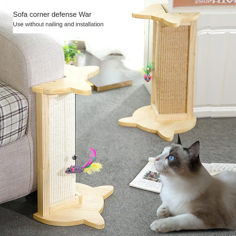 

Solid Wood Sisal Sofa Protection, Anti-Wear Cat Scratching Board, Scratcher, Cat Supplies