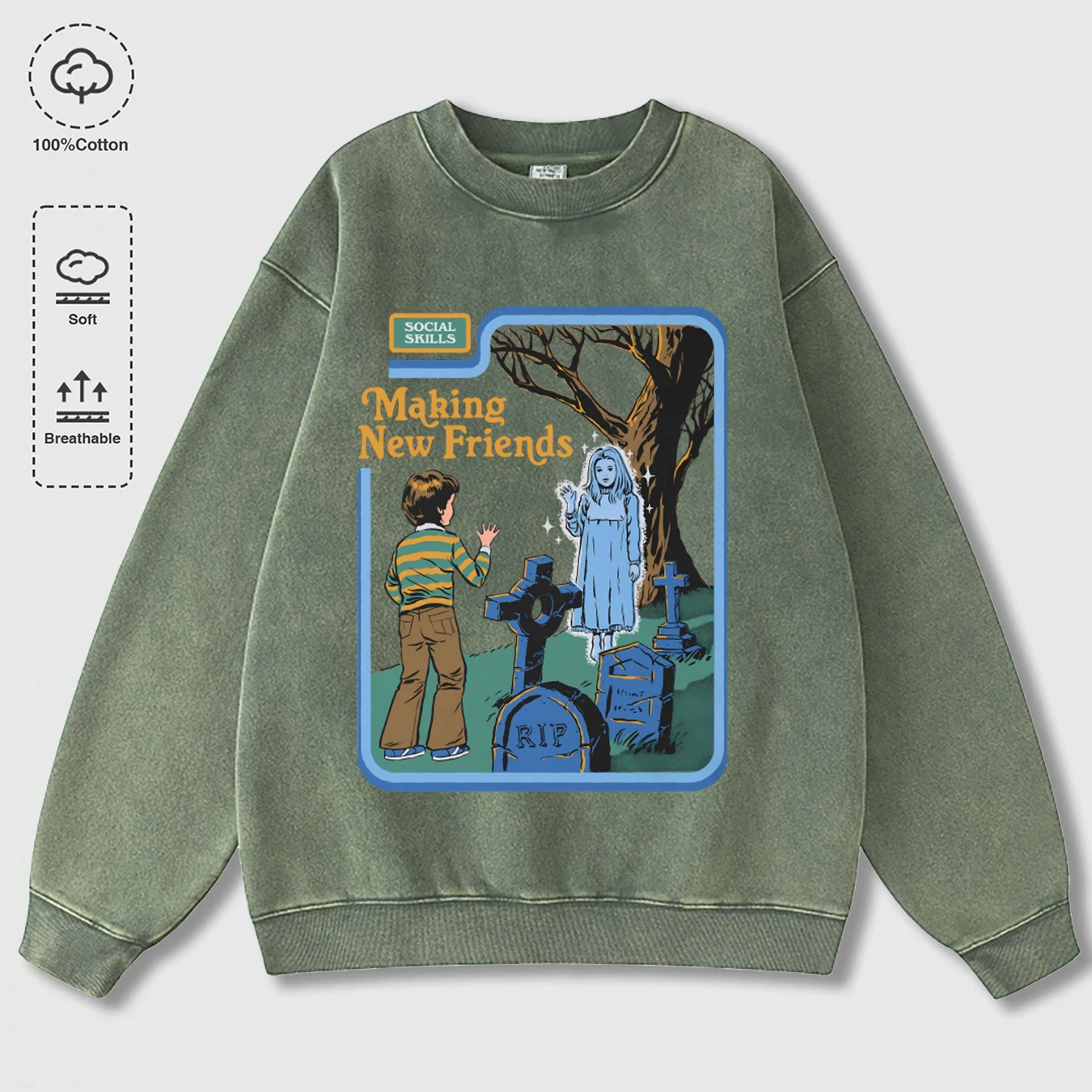 Machen Neue Freunde Printmen Gewaschen Hoodie Hip Hop Vintage Hoody Baumwolle Lose Langarm Herbst Unisex All-Match Streetwear
