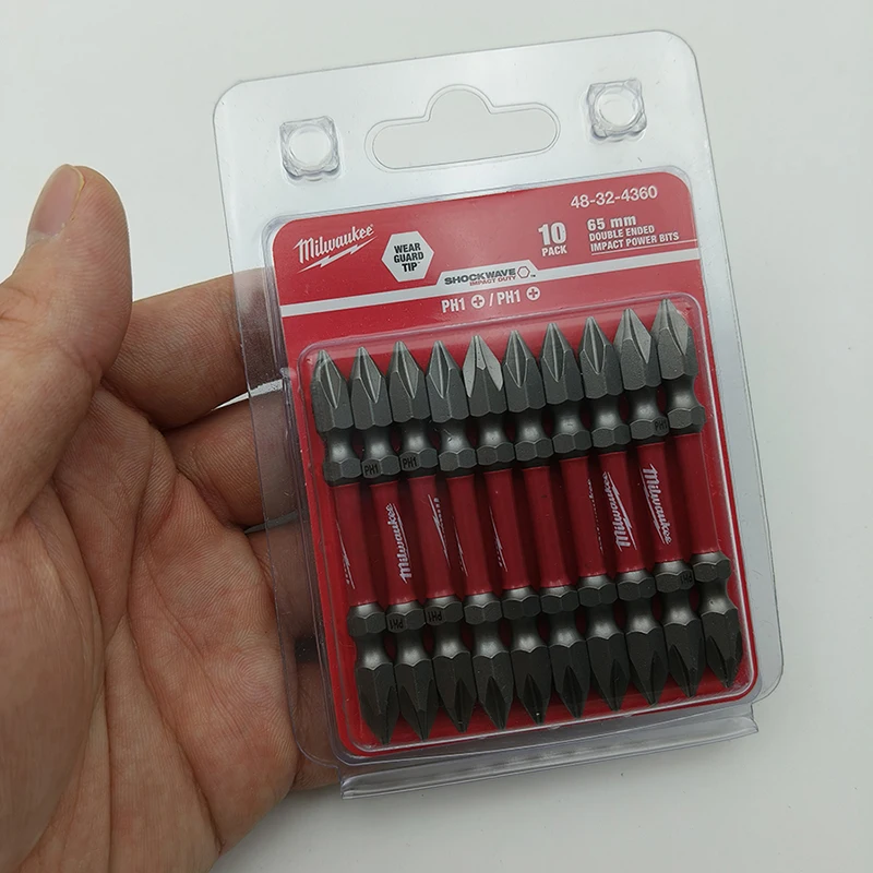 ميلووكي 48-32-436 تأثير لقمة ثقب PH1 65 مللي متر 10 حزمة مزدوجة نهاية موجة الصدمات لأداة السلطة متعددة الوظائف دائم الملحقات