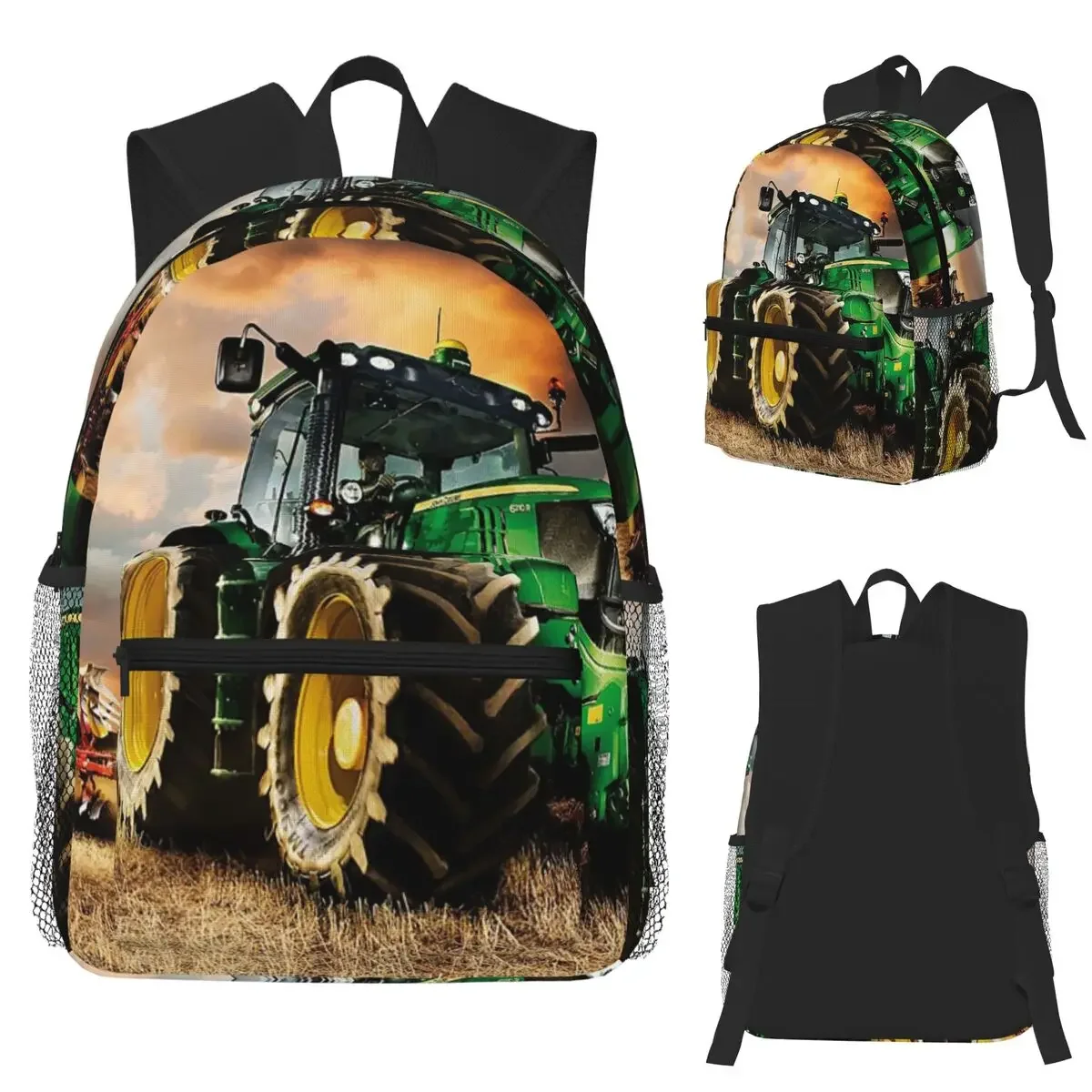 Tractor Pattern Student Backpack School Bag Hiking Travel Daypack for Men Women Fashion Bookbag Shoulder Bags