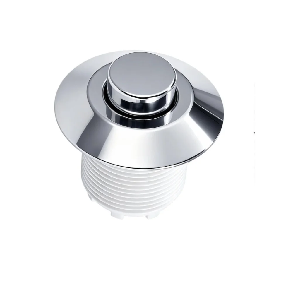 Bathroom Repair Part Toilet Air Flush Button For Bathroom Decor Chrome Finish 30mm Panel Thickness Easy Installation