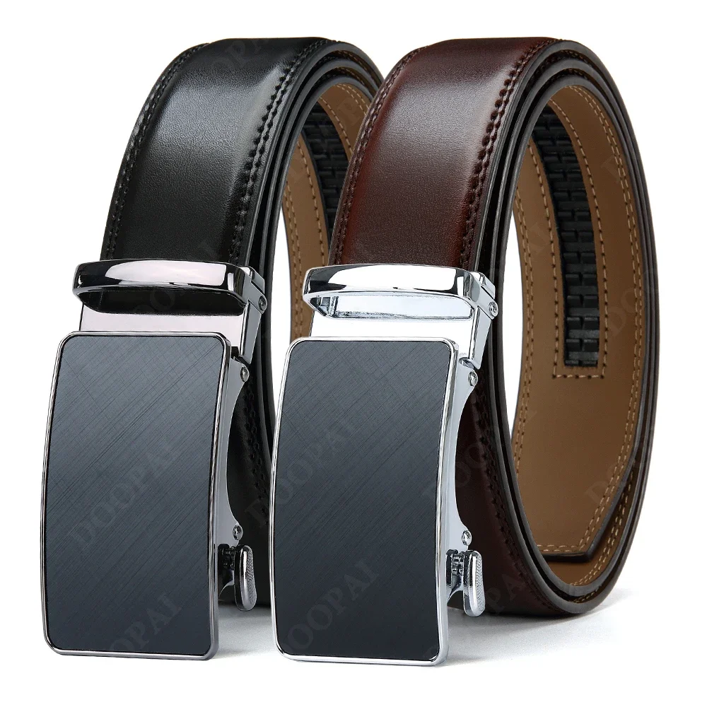 

Men's Smooth Ratchet Belt Leather - Adjustable Belt Men's Formal Casual Jeans Comfortable and Close Fitting