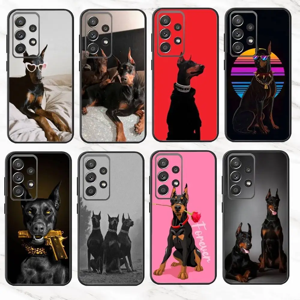 

Doberman dog Phone Case For Samsung S25,S24,S21,S22,S23,S30,Ultra,S20,Plus,Fe,Note,10,9,5G Black Cover