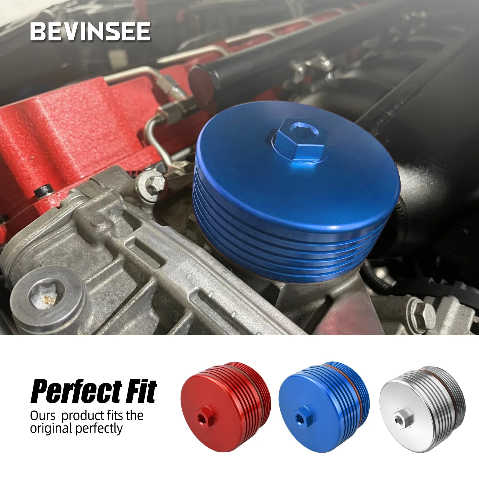 BEVINSEE aluminium mazat filtr bydlení čepice aktualizovat pro BMW N52 n54 N55 e90 E91 E92 E81 E60 f10 M2 X1 X3 X5 Z4 E86 11427525334