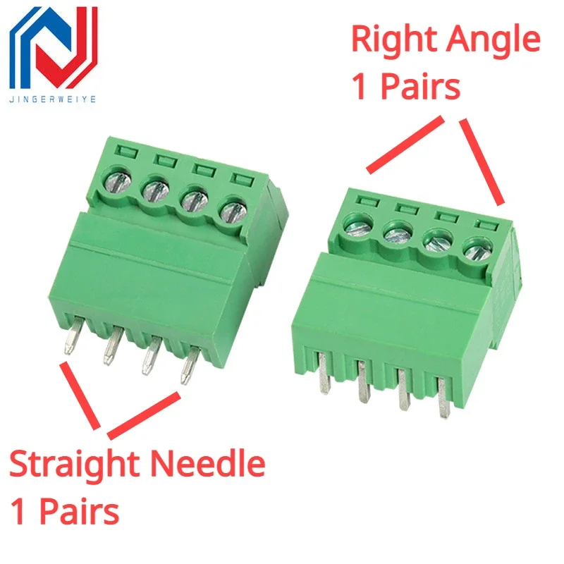 2Pair 15EDGK-3.5mm Plug-in Screw Connector 2EDGV-3.5mm Straight Pin 2EDGR-3.5mm Bent Foot Terminal 2P-12Pin Electrical Terminals