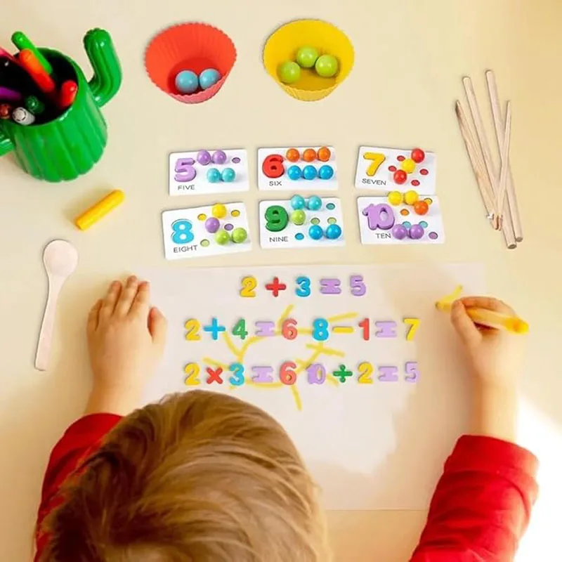 

Children's math teaching aids, baby number cognition, arithmetic matching, educational early education toys, Montessori teaching