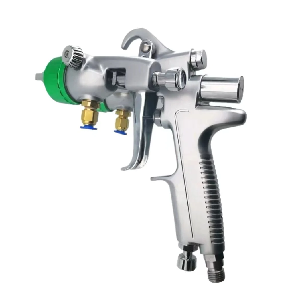 Industrial Pneumatic High Pressure Double-head Spray Gun 1.3mm Caliber Two-component Paint Gun 600ml Cup Capacity