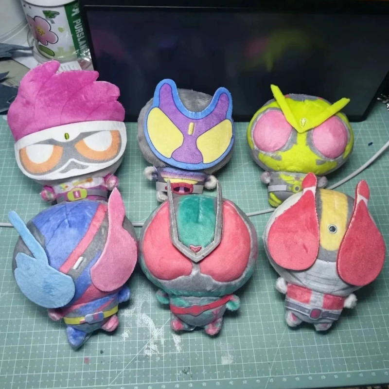10cm Kamen Rider Plush Doll Keychain Full Set Stuffed Figure Backpack Pendant Cute Q Version Tokusatsu Character Birthday Gift