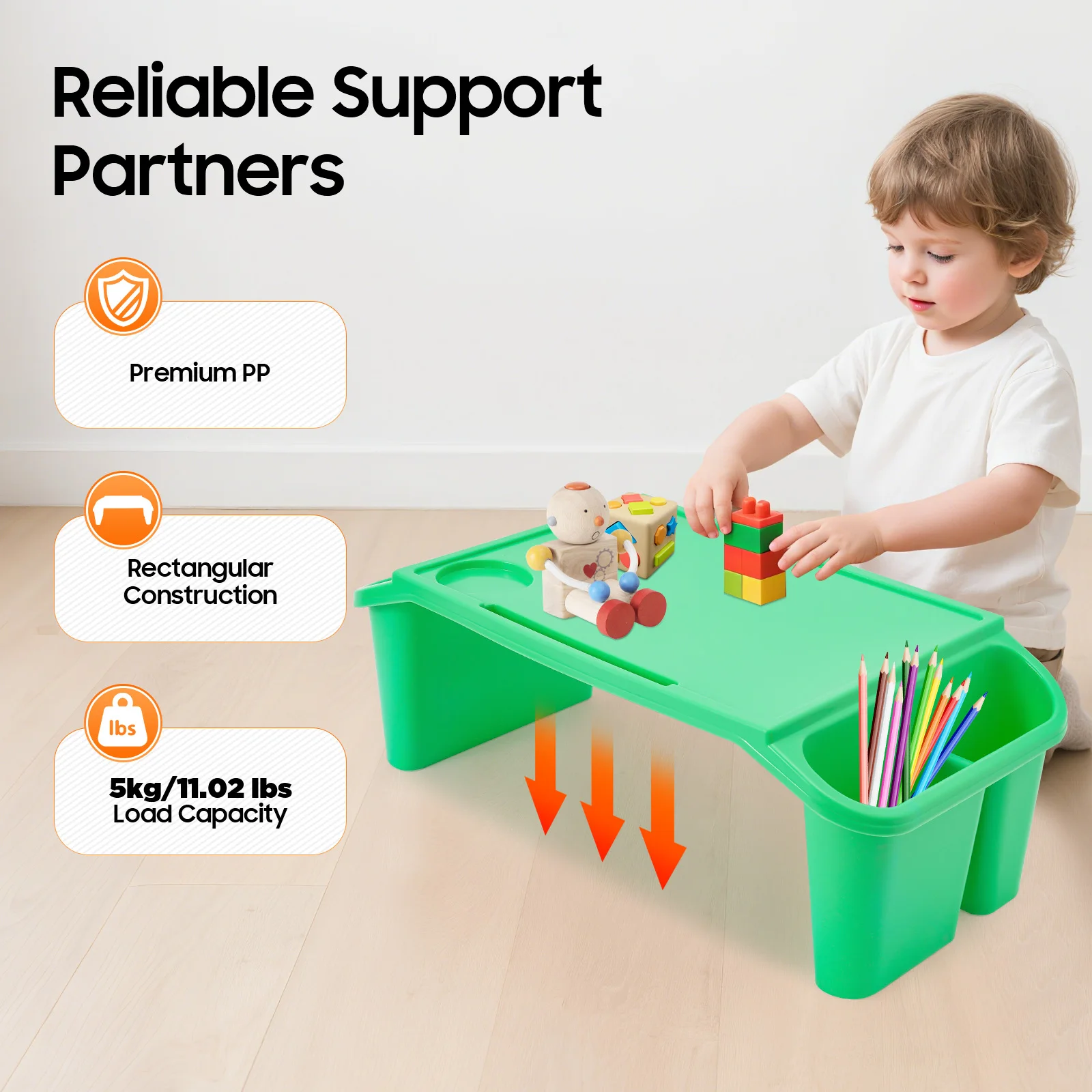 Kids Lap Desk 4 Pack Portable Laptop Tray with Side Pockets Bed Table Study Eating Multicolor