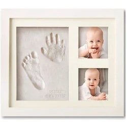 1 Set Newborn Baby Hand Foot Print DIY Photo Frame With Mold Clay Imprint Kit Non-toxic Baby Souvenirs Baby Milestone Decor Gift