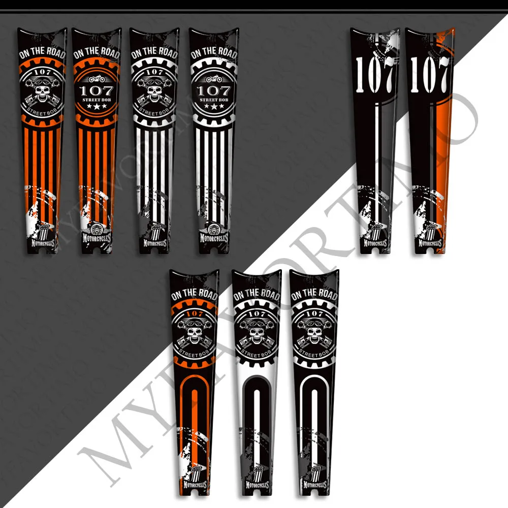 Motorcycle For Harley Davidson Street Bob FXBB 107 M8 Tank Knee Pad Decals Protector Side Grips Gas Fuel Oil Kit Stickers