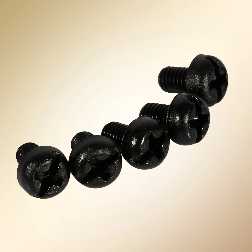 100Pcs M3*5mm Nylon Cross Round Screw Nylon Insert Screw Black  Cross Round Screw Fastener Hardware