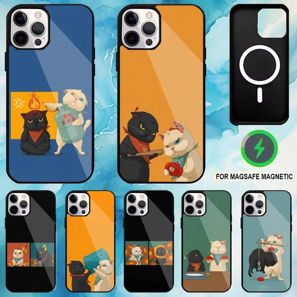 

Interesting Cat Theater Phone Case For iPhone17,16,15,14,13,12,11 Plus,Pro Max Magnetic For Magsafe Wireless Charging