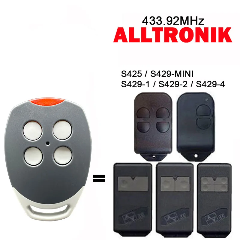 

Для ALLTRONIK S429-1 ALLTRONIC S429-2 S429-4 S429-Mini клон дистанционного управления гаражными воротами 433 МГц Дубликатор с фиксированным кодом