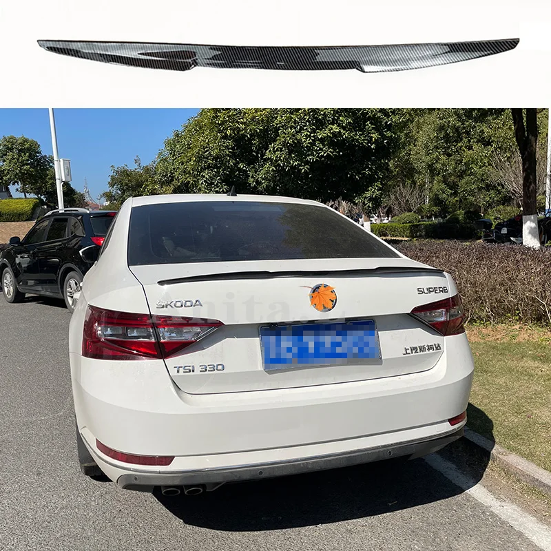 Rear Spoiler For Skoda SUPERB Sedan 2013--2023 Universal Type Superb M4 Style Spoiler PU Plastic Car Trunk Tail Wing Accessories