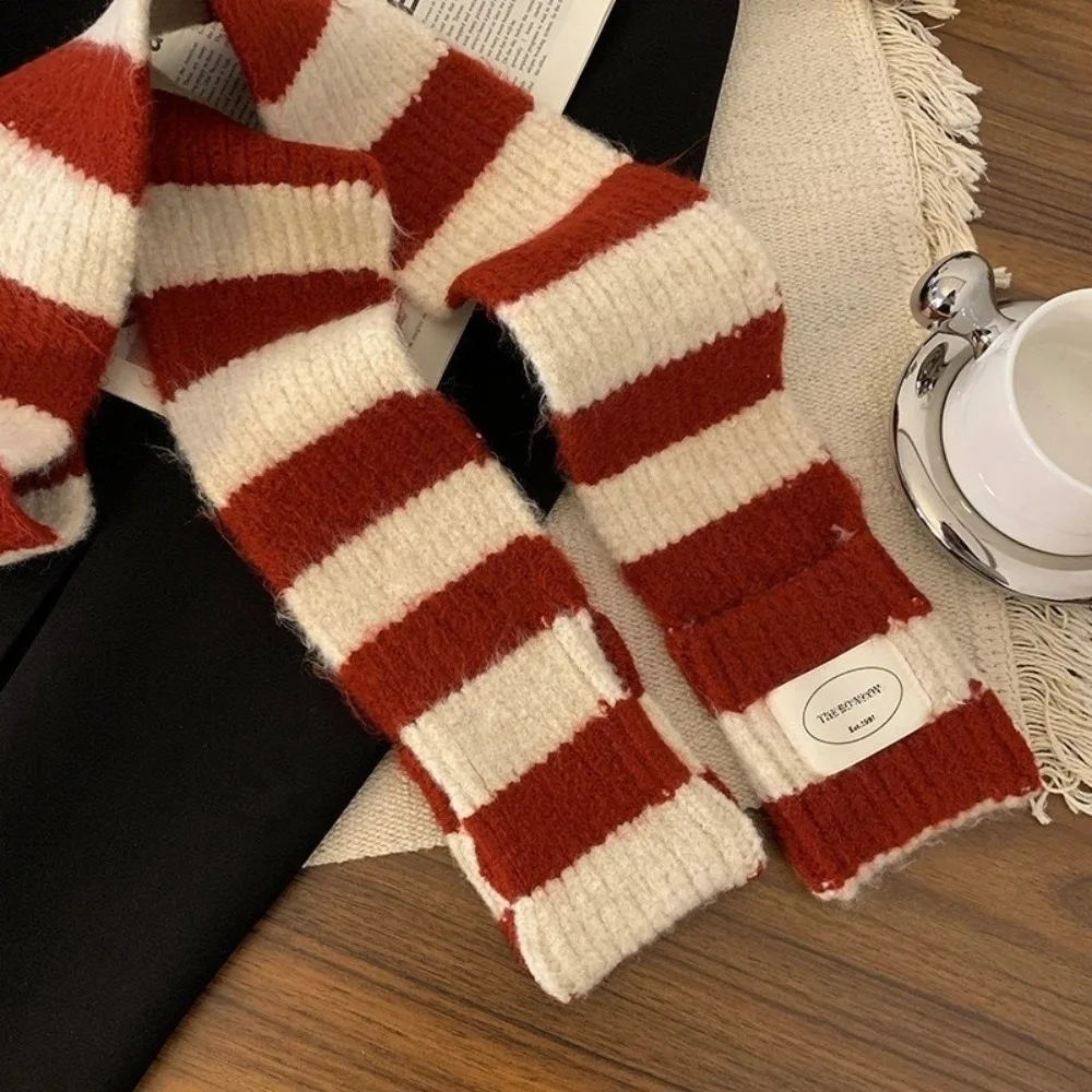

New Stripe Neck Warmer Windproof Knitted Knitted Scarf Coldproof Warm Neck Wraps Skiing