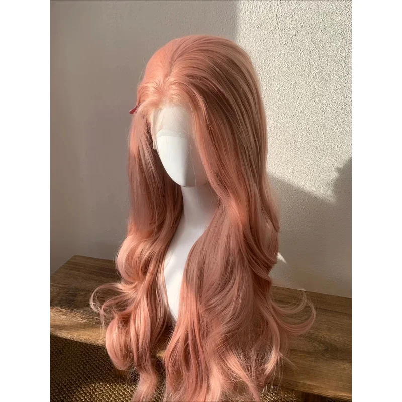 Peluca negra Ashely, pelucas de mujer de 24 pulgadas, pelo largo ondulado, peluca con malla frontal 13*4, pelucas de encaje sintético de aspecto natural rizado