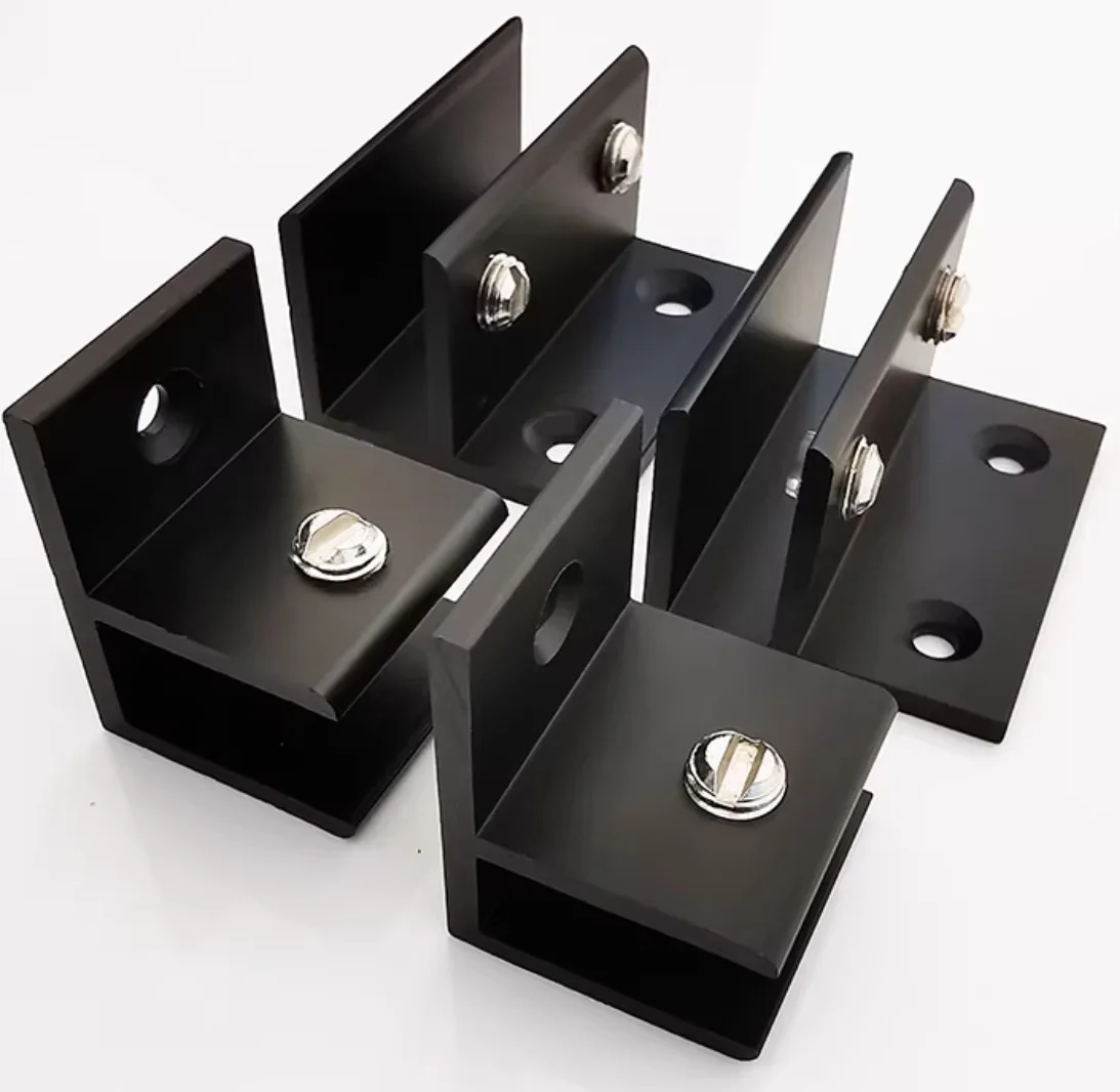 8Pcs Aluminum F Shaped Glass Wall Clip Acrylic Mirror Shelf Holder