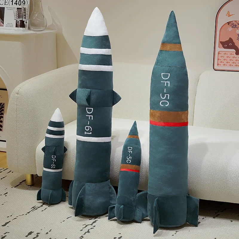 Raketenmodellpuppe 60–120 cm Dongfeng Raketenkissen DF-61 Plüschtier DF-5C Gefüllte Puppe Militärbegeisterte Sammlung Junge Geschenk