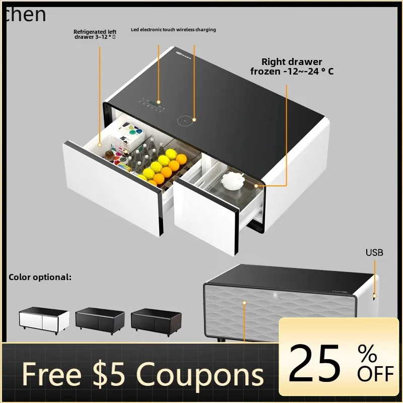 

D28 Kung Fu Tea Table with Refrigerator Integrated Machine Living Room Household Multifunctional Smart Furniture Table