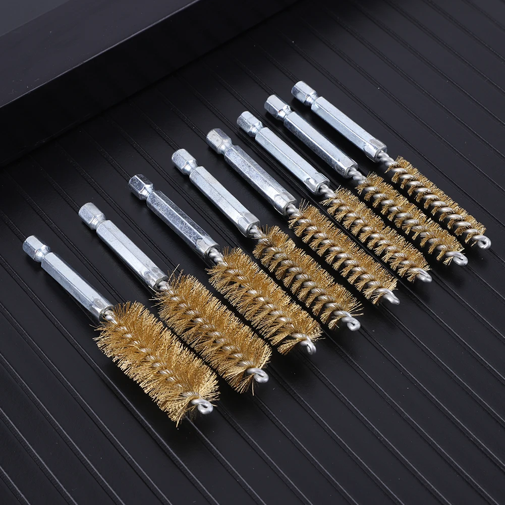 6/8/10/12 Pcs 8mm-19mm Wire Brush Twisted Wire Cleaning Brush Tube Pipe Cleaning Brush Copper Tube Pipe Cleaner for Power Drill