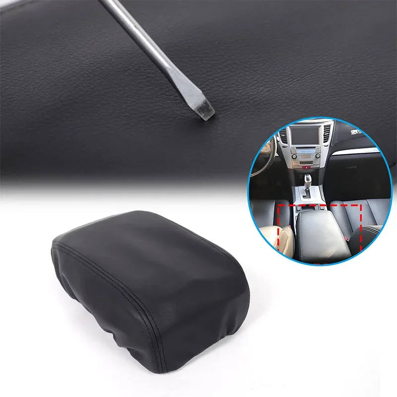 

Car Center Console Armrest Cover for Subaru Legacy 2010- 2020 Leather Middle Console Arm Rest Box Cover Black