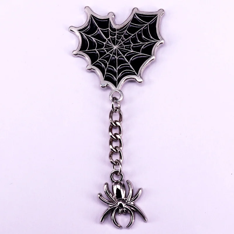 Spiderweb Enamel Pin Spider Badge Horror Halloween Witchy Jewelry Gift