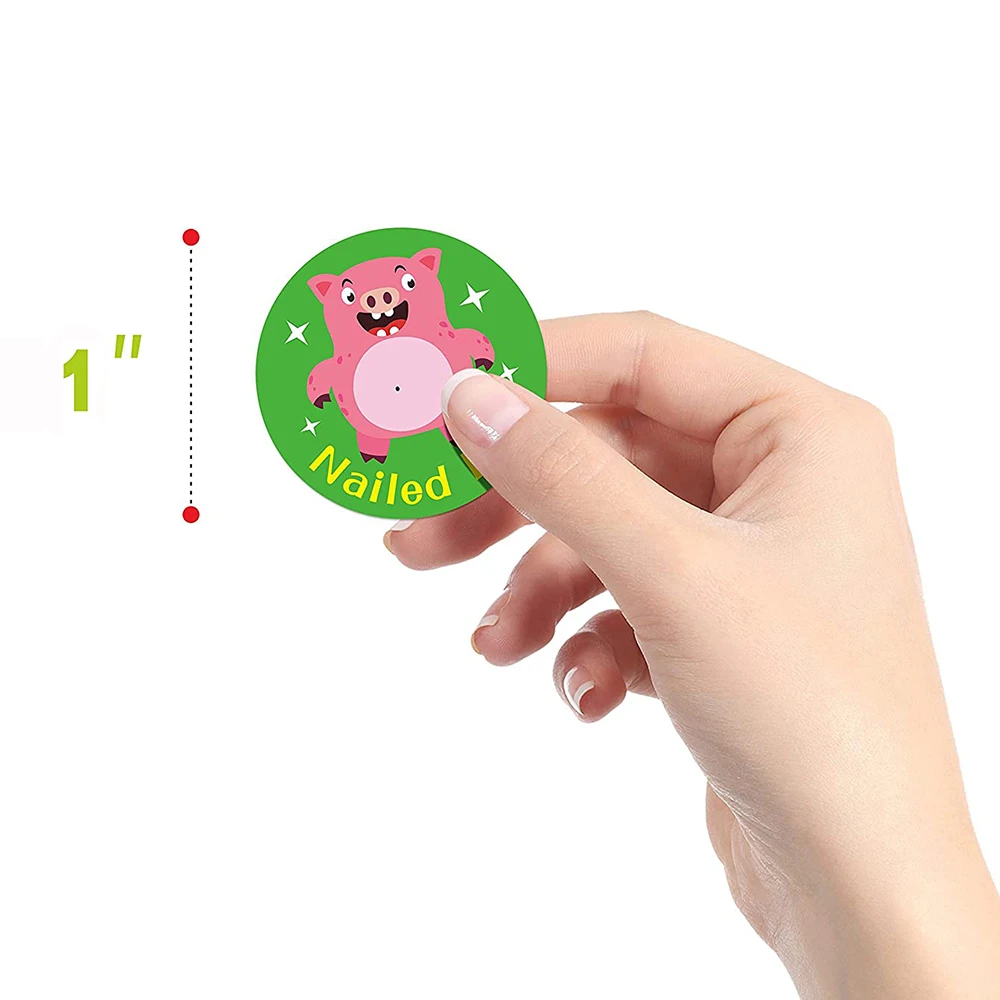 50-500pcs  1inch/2.5cm Animal Good Job Cool Stickers For Envelope Praise Reward Student Work Label Stationery Seal Lable