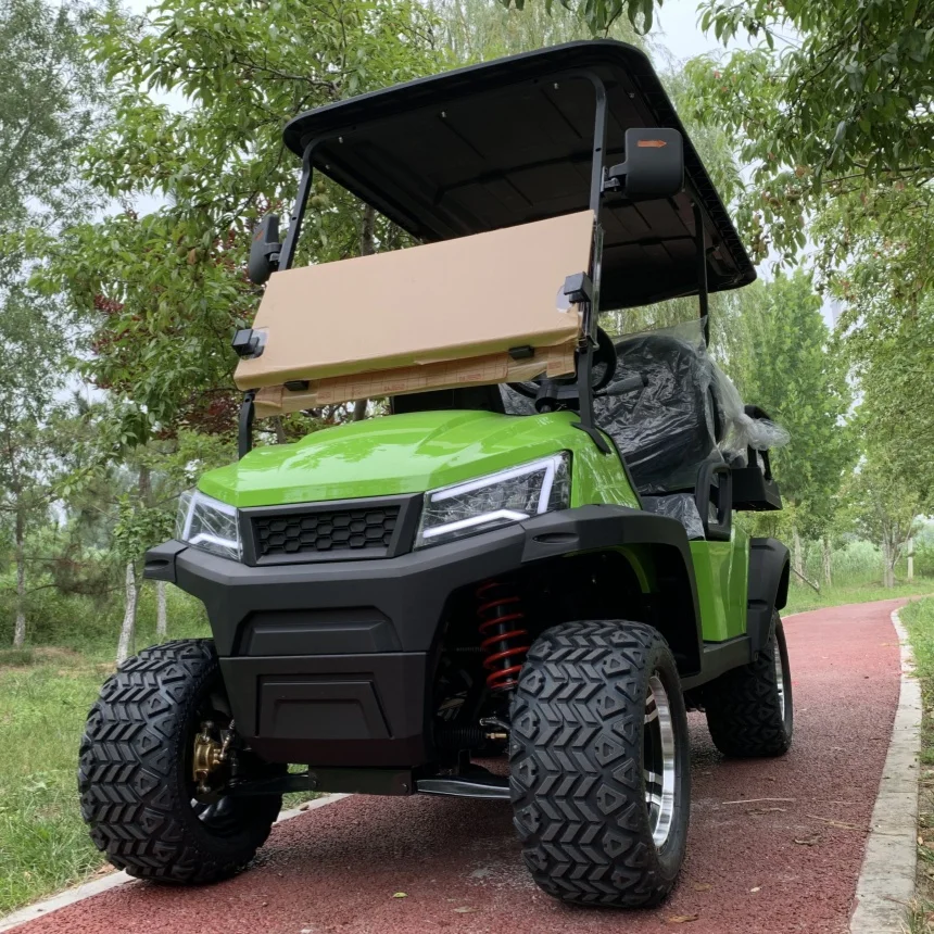 New Model Style Golf Cart Stable Quality Electric Golf Cart With Golf Bag Straps And Basket Side Mirror With Turning Light