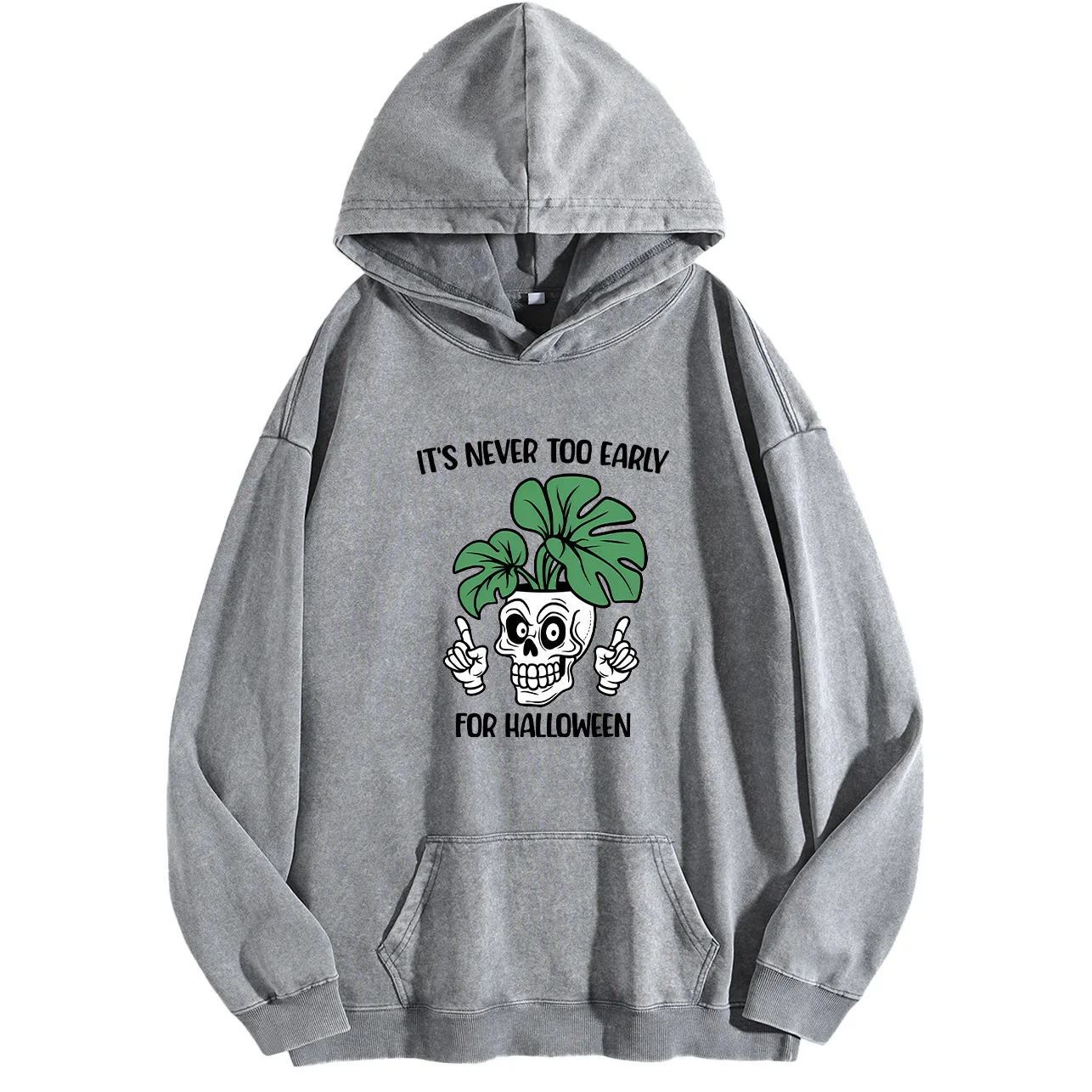 سترة بغطاء للرأس برسومات مغسولة كلاسيكية للرجال من It's Never Too Early، بلوفر ريترو المتعثر، سترة كاجوال ملابس الشارع #2