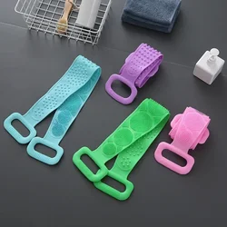 Soft Silicone Body Scrubber Bath Brush Shower Exfoliating Brush Belt Back Scrub Body Cleaner Cleaning Strap Bathroom Accessories