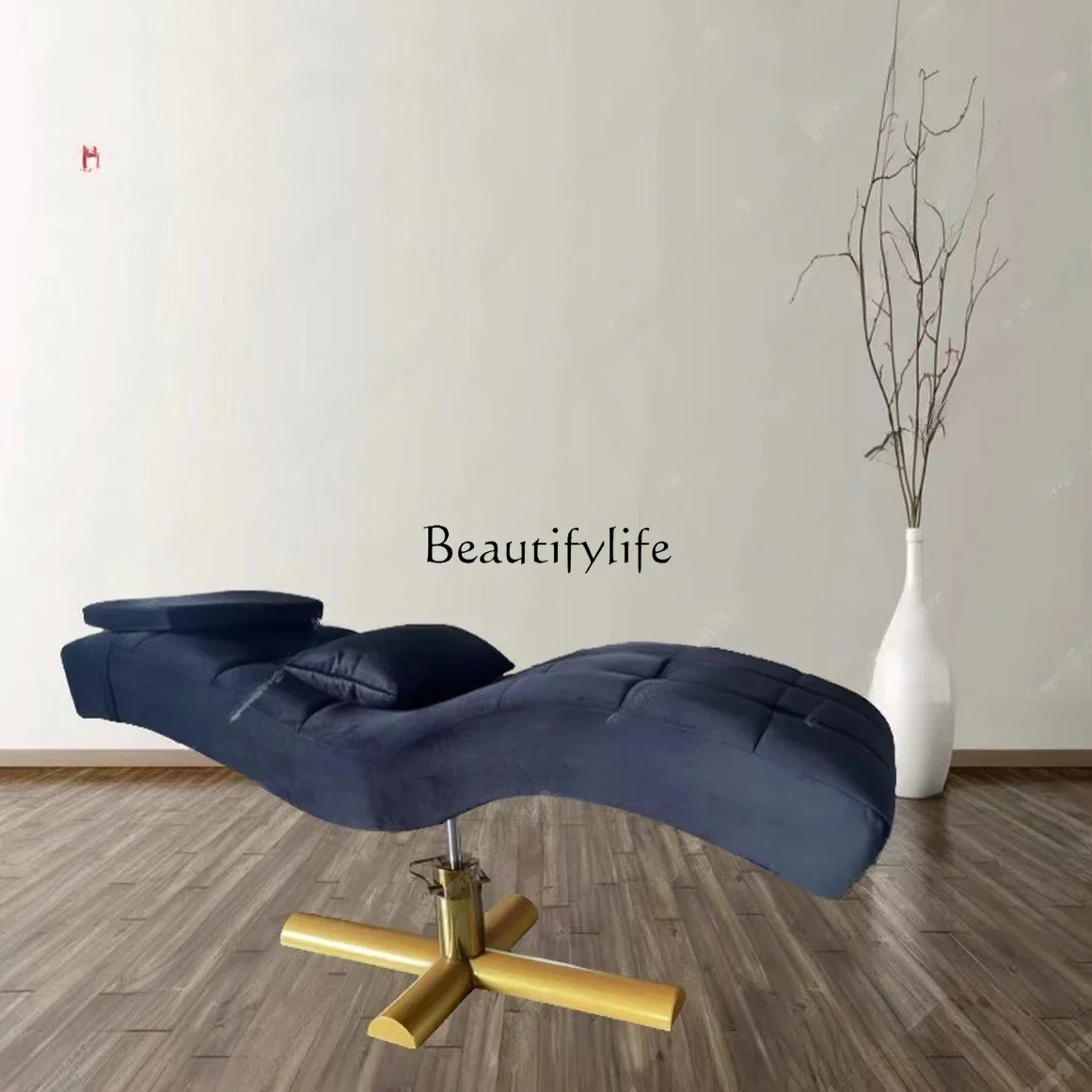 1 ** سرير تدليك تجميلي جديد على شكل حرف S مانيكير، رموش، وجه، جانب سرير قابل للتعديل