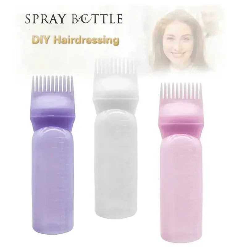 1PCS 120ML Hair Dye Applicator Bottles Plastic Dyeing Shampoo Bottle Oil Comb Brush Styling Tool Hair Coloring Hair Tools