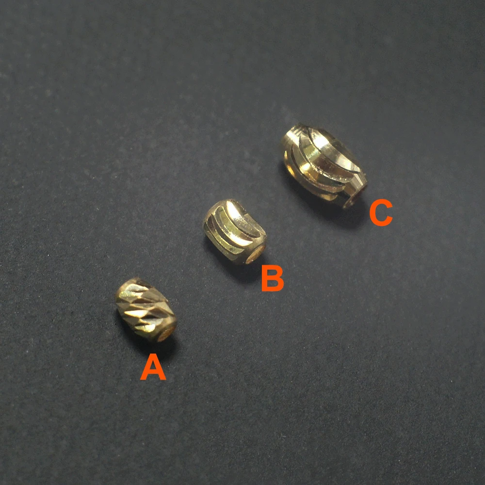 Pure 18k Gold Olive Beads Au750 Gold Spacer Beads Fine Jewelry Components Necklace Bracelet Anklet Earrings DIY Accessories