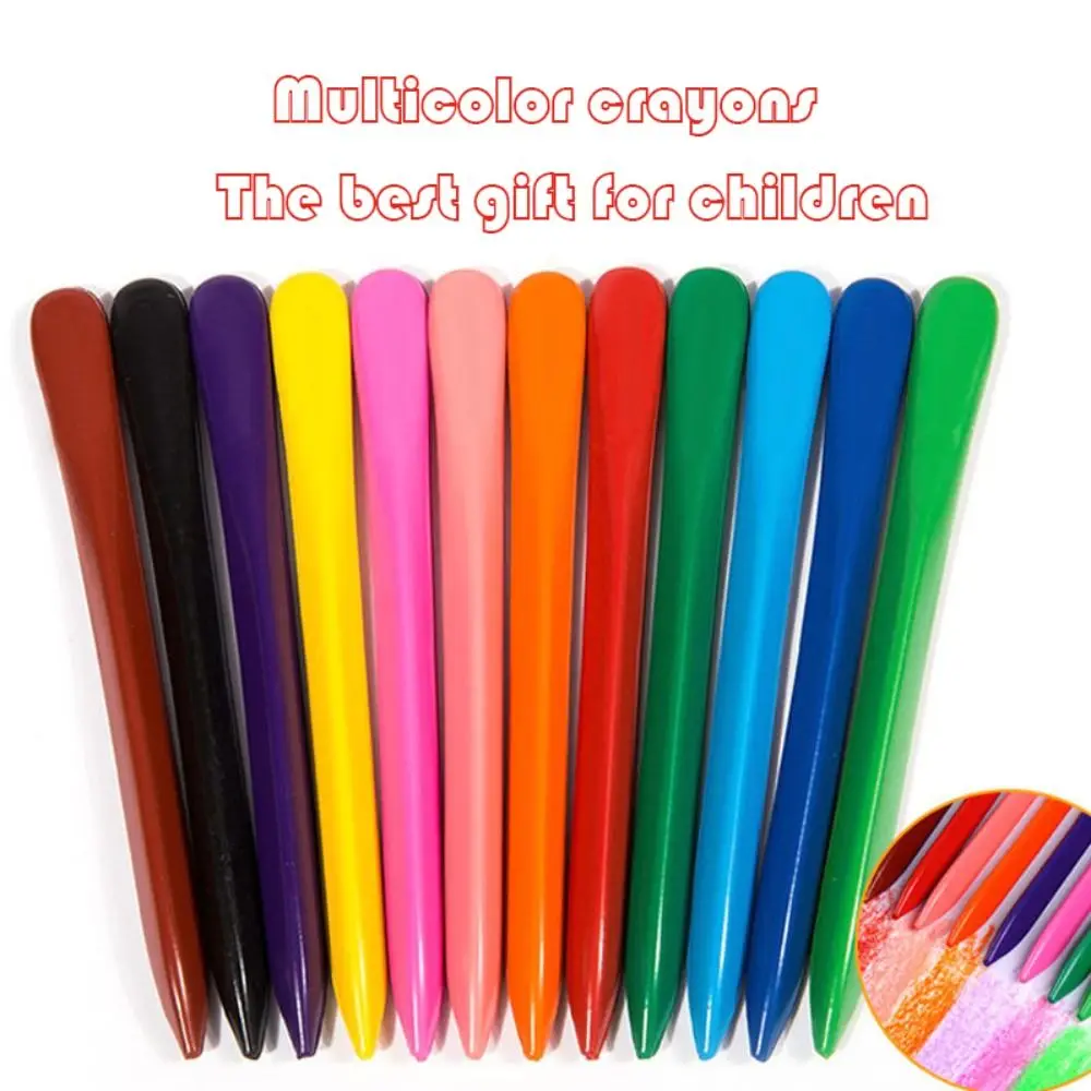 6/12/24/36 Colors Do Not Dirty Hands Plastic Crayon Erasable Painting Tools Triangular Children Wax Pencil Graffiti Oil Stick