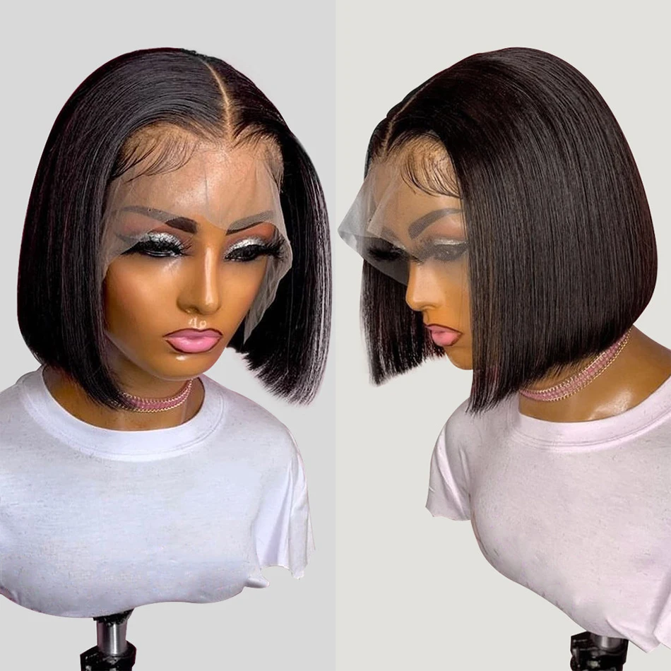 Straight Bob Wig 13x4 Lace Front Human Hair Wigs 13x4 Lace Straight Bob Frontal Wig Human Hair 4x4 Straight Bob Closure Wigs