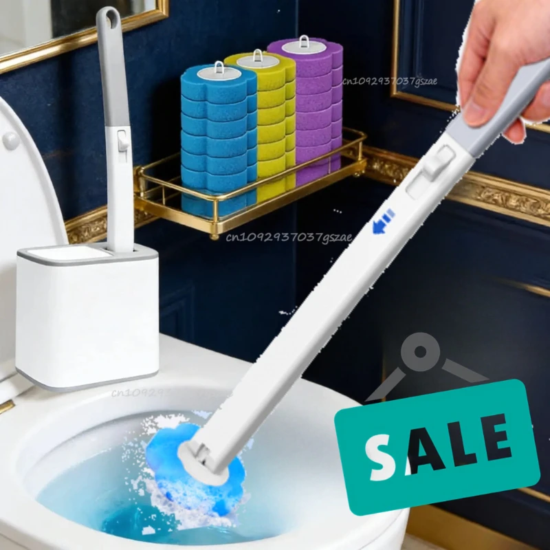 Toilet Brush One-Click Disposable Replacement Head Wall-mounted Auto Lid Opening Bathroom Cleaning Tool Wc Accessories