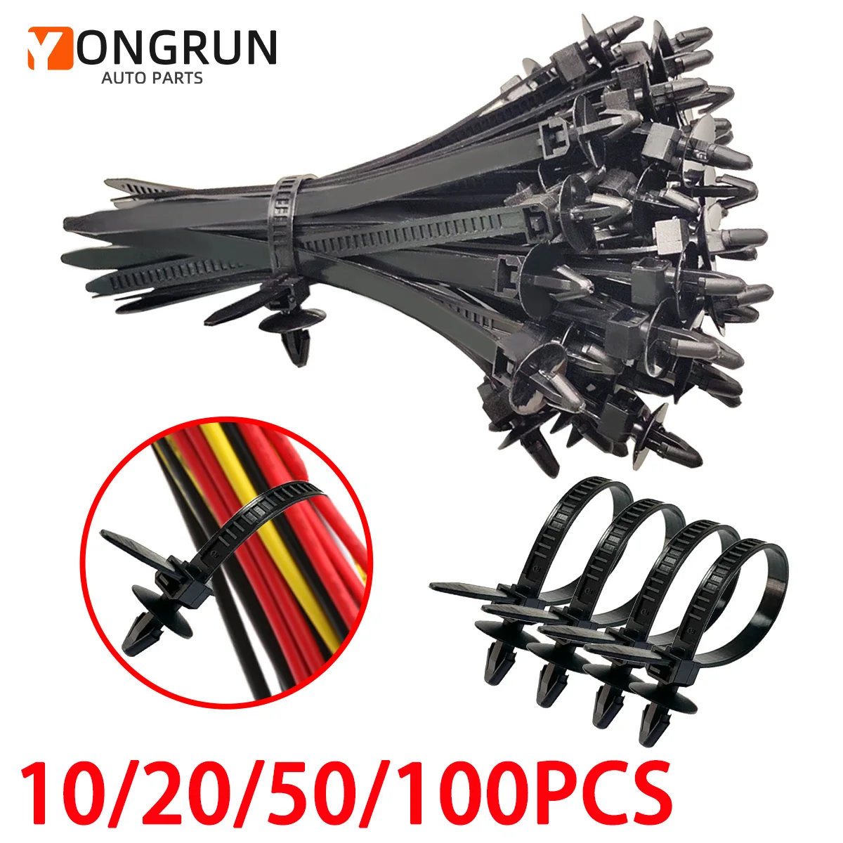 100PCS 50PCS 20PCS 100PCS Wire Harness Fasteners Wire Clamps Zip Ties Automotive Wire Harness Managers Corrugated Zip Ties