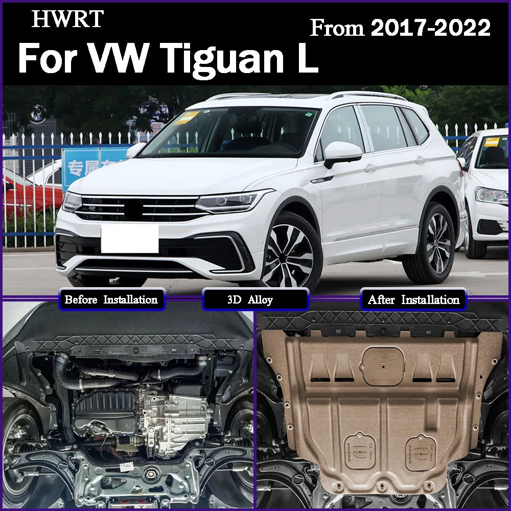 

Front Under Engine Cover For VW Tiguan L 2017-2022 1.4T 2.0T Guard Plate Skid Plate Car Engine Protection Panel Mudguard