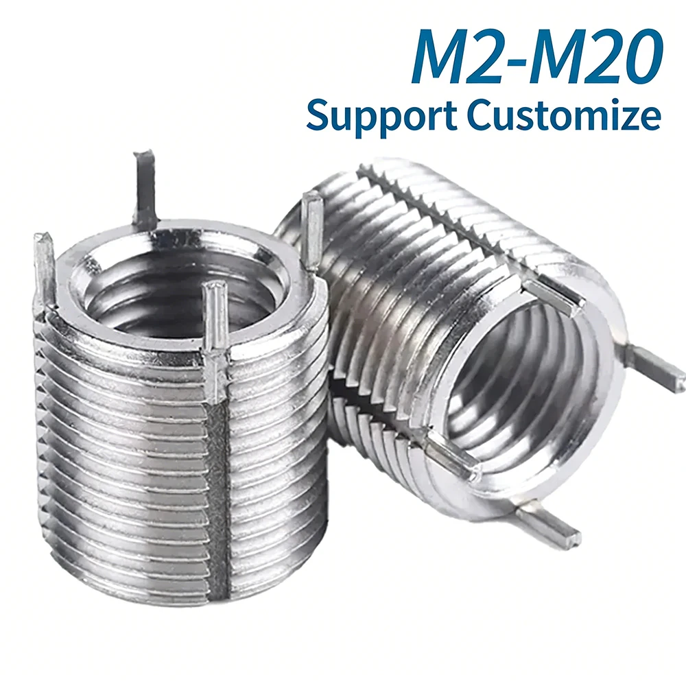 M2-M4~M20-M30 Thread Repair Insert Self-tapping Bushing with Plug Screw Sleeve Nuts 303 Stainless Steel Lock Support Customize