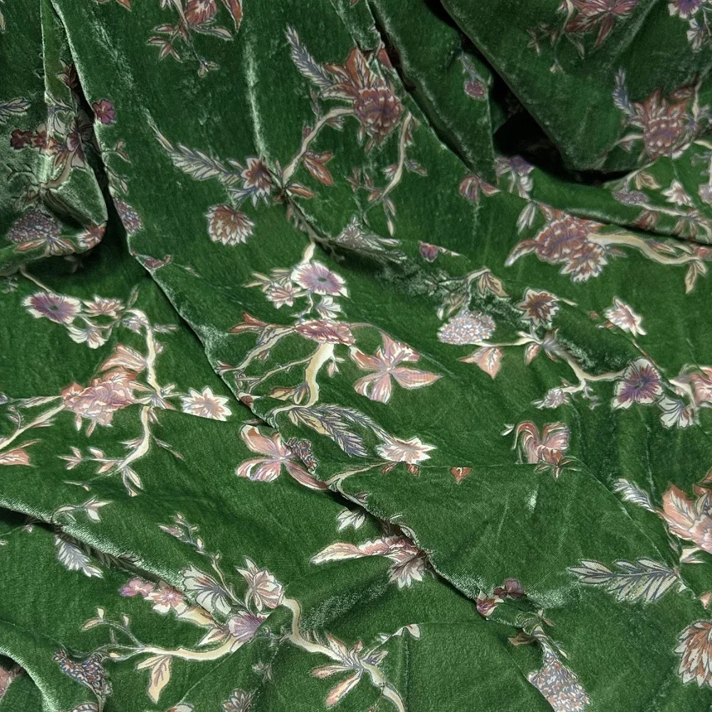 Tessuti morbidi Cheongsam per abiti in vero velluto floreale e jacquard effetto consumato elegante e lucido per cucire
