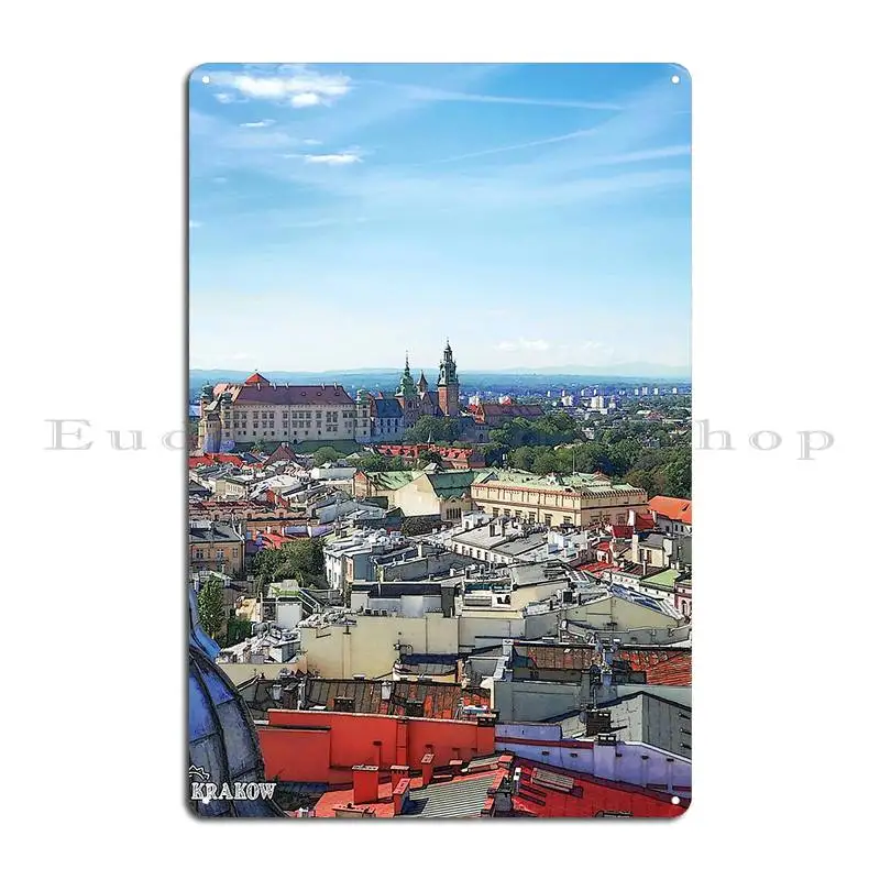 Krakow Poland City Metal Sign PaintingCustomize Design Customized Wall Decor Tin Sign Poster