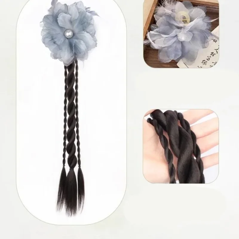 Parrucca sintetica egant Fiori Perline Grab Clip Trecce intrecciate Parrucche per le donne Estensioni dei capelli di simulazione naturale Accessori moda